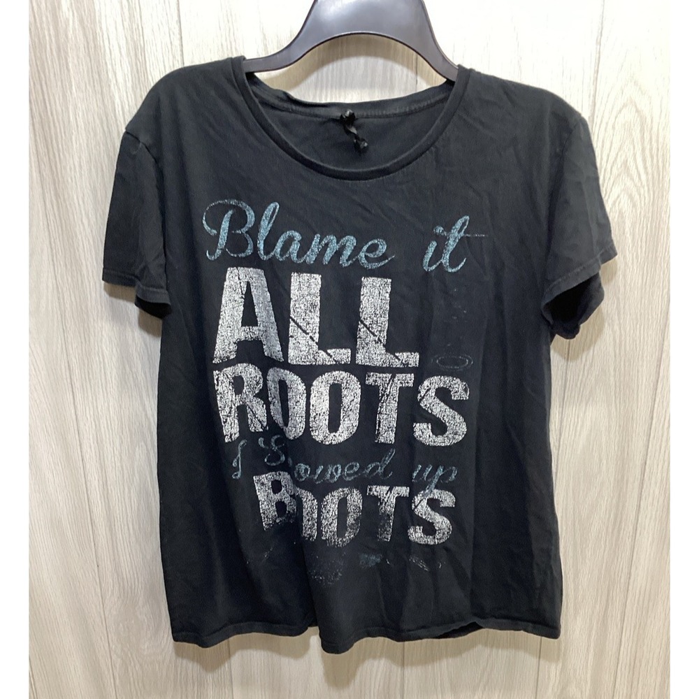 ANVL Women's (Size XL) Crew Neck T-Shirt 100% Cotton Blame‎ it All on my Roots
